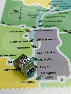 A bead on a tour map of the Okanagan